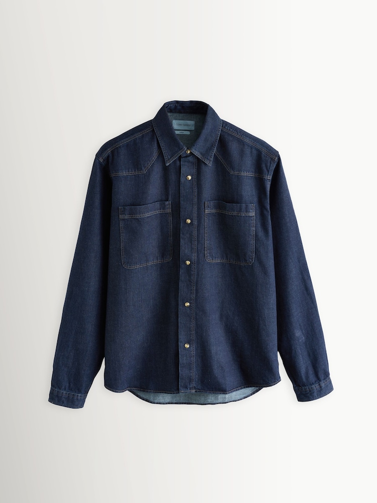 Oliver Spencer Blue Quito Western Denim Shirt - Image 7 of 7 Oliver Spencer Blue Quito Western Denim Shirt - Image 7 of 7
