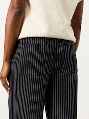 FatFace Black Jersey Stripe Wide Leg Trousers - Image 9 of 12