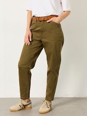 FatFace Bella Khaki Green Tapered Chino Trouser - Image 1 of 5
