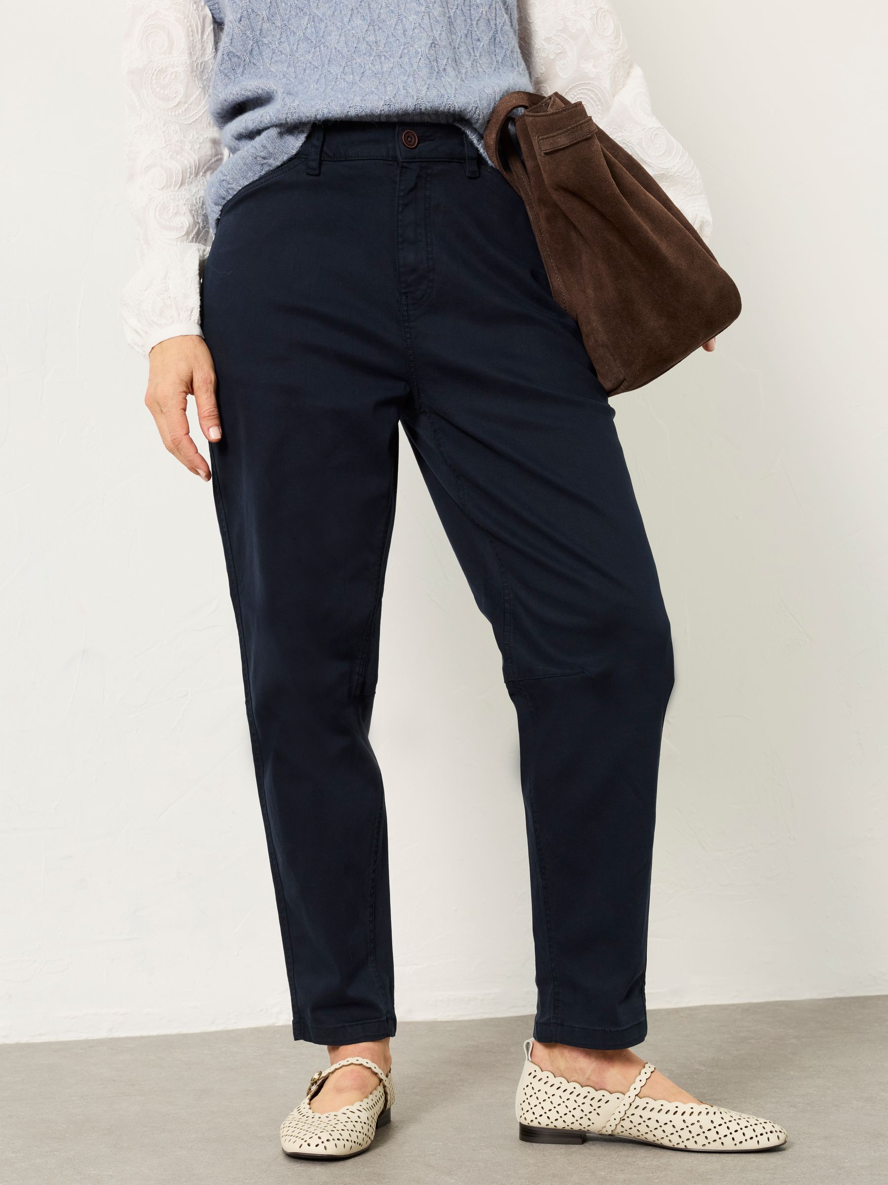 Fat Face Women's Navy Fatface Bella Tapered Chino Trouser