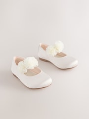 Marfim - Satin Flower Girl Occasion Mary Jane Shoes - Imagem 1 de 5