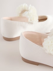 Marfim - Satin Flower Girl Occasion Mary Jane Shoes - Imagem 4 de 5