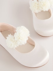 Marfim - Satin Flower Girl Occasion Mary Jane Shoes - Imagem 5 de 5