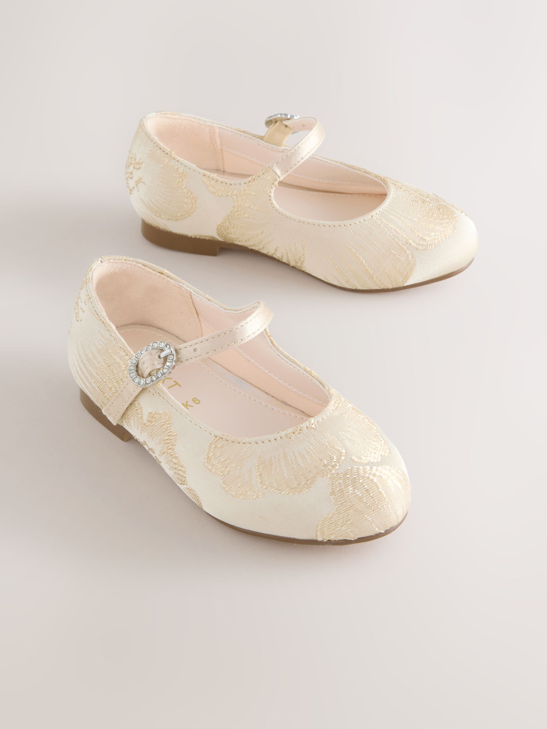 Buy Gold Jaquard Flower Girl Occasion Mary Jane Shoes from Next USA