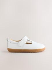 White Barefoot Leather Touch Fastening T-Bar Shoes - Image 2 of 6