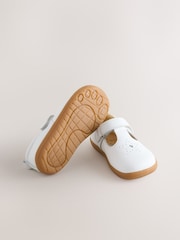 White Barefoot Leather Touch Fastening T-Bar Shoes - Image 3 of 6