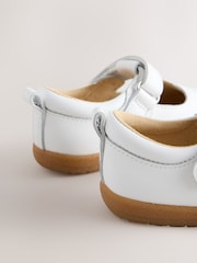 White Barefoot Leather Touch Fastening T-Bar Shoes - Image 5 of 6