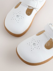 White Barefoot Leather Touch Fastening T-Bar Shoes - Image 6 of 6