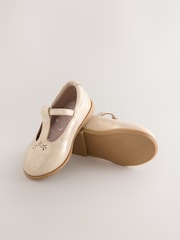 Gold Leather T-Bar Shoes - Image 4 of 5