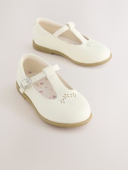 White Leather T-Bar Shoes - Image 1 of 5