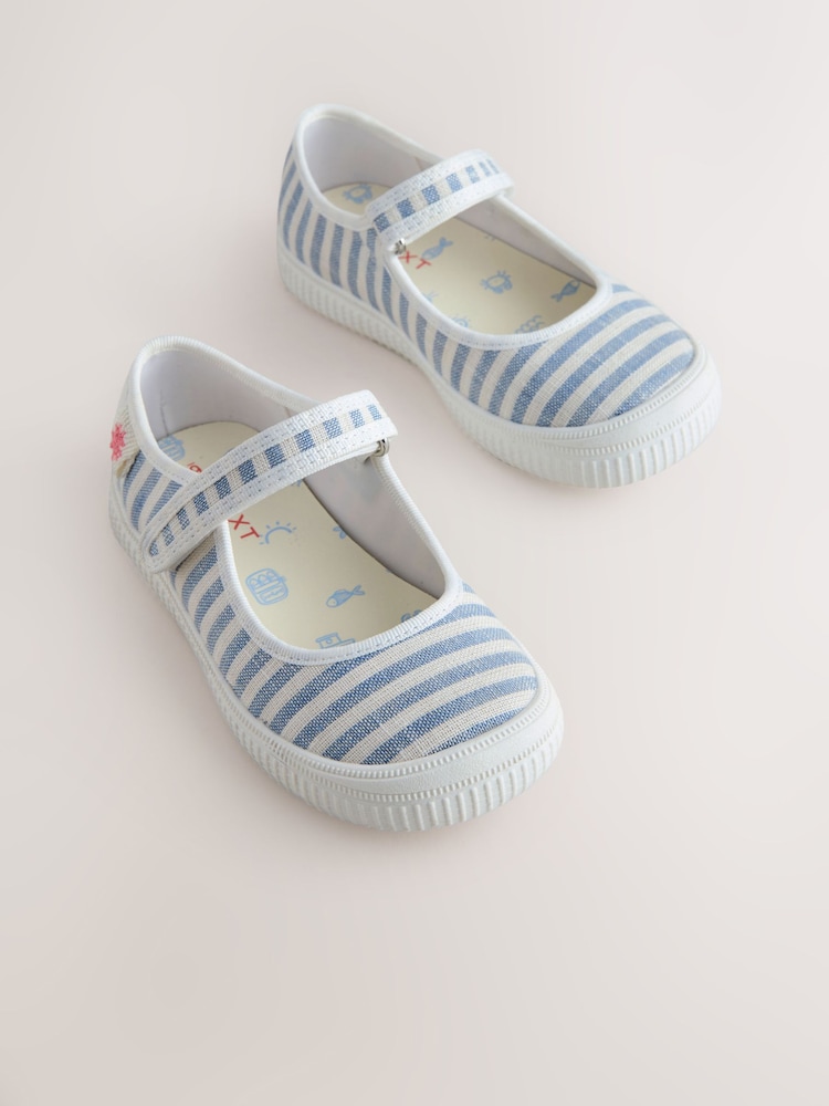 Blue/White Touch Fastening Mary Janes Shoes - Image 1 of 5