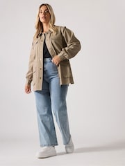 Yours Curve Natural Carpenter Jacket - Image 2 of 5