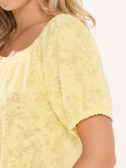 M&Co Yellow Petite Burnout Scoop Neck Top - Image 4 of 5
