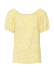 M&Co Yellow Petite Burnout Scoop Neck Top - Image 5 of 5