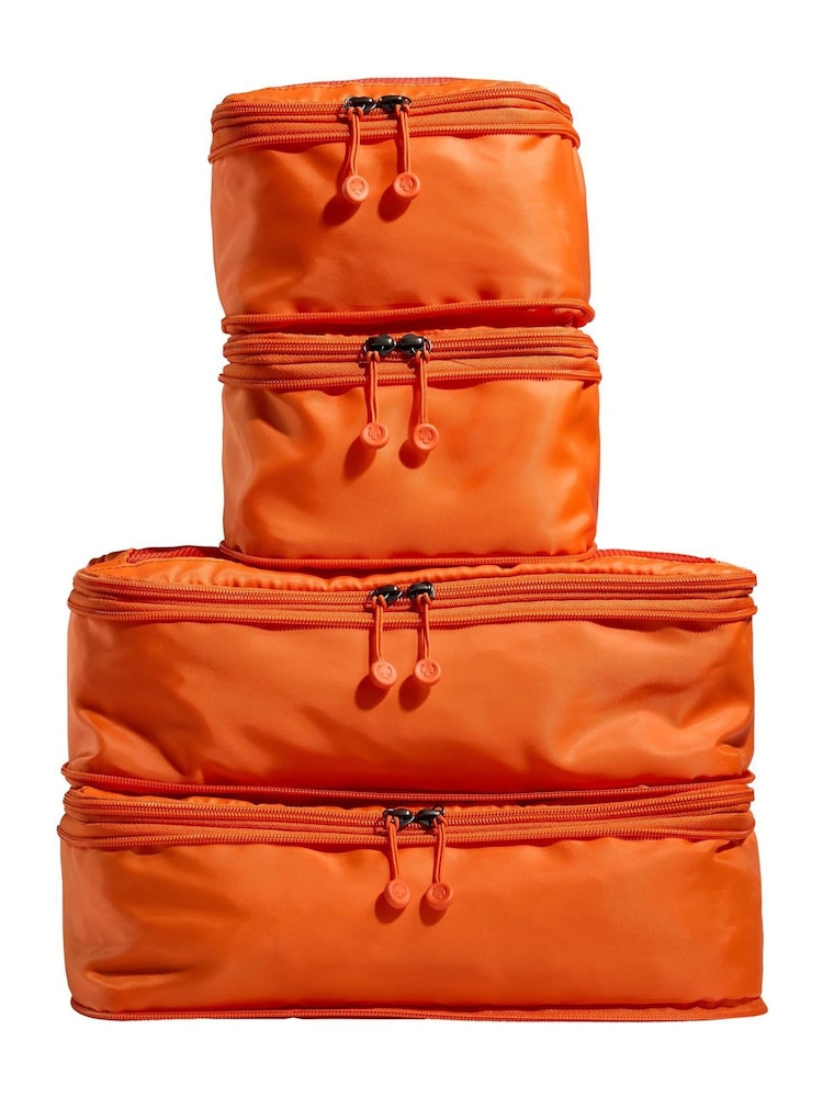 Antler Orange Packing Cubes in Coral - Set of 4 Single Stripe 81CM EXP HC SPIN Cove Blue Discovery Bottle Holder i - Image 1 of 7
