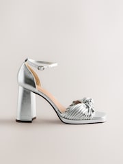 Silver Forever Comfort® Twist Heeled Platform Sandals - Image 1 of 5