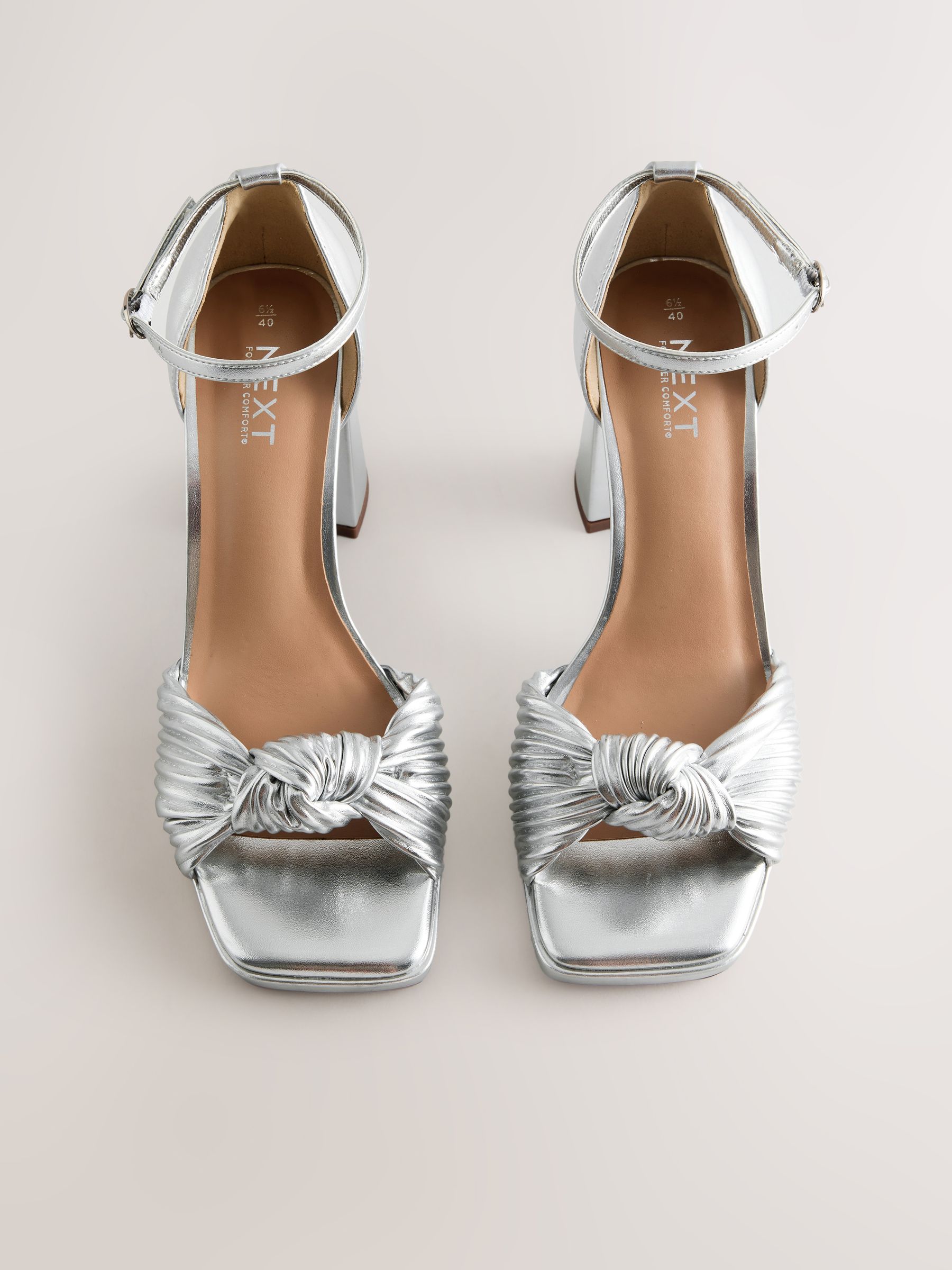 Buy Silver Forever Comfort® Twist Heeled Platform Sandals from