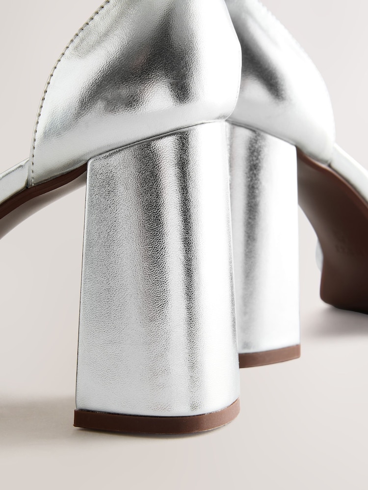 Silver Forever Comfort® Twist Heeled Platform Sandals - Image 5 of 5