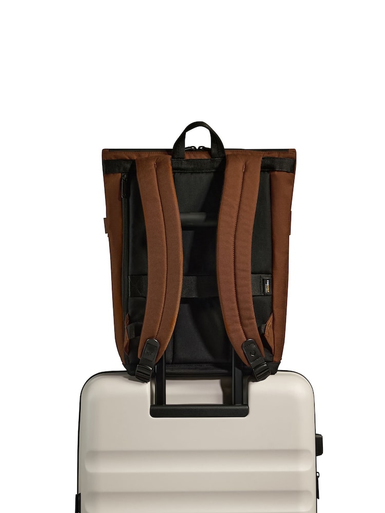Antler Brown Urban Core Zip Top Backpack in Clay Brown - Image 4 of 4