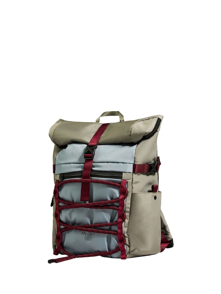 Antler Blue Discovery Roll Top Backpack in Mist Blue - Image 1 of 5