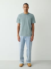 Grey Tie Dye/Green/Stone Regular Fit Heavyweight T-Shirts 3 Pack - Image 10 of 11