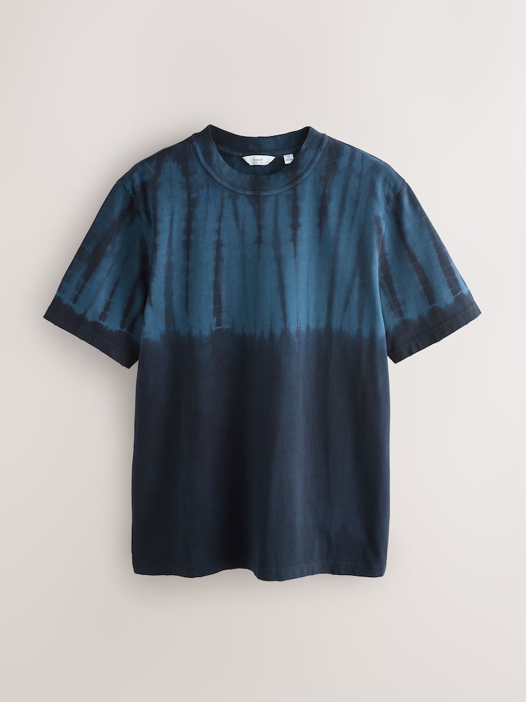 Grey Tie Dye/Green/Stone Regular Fit Heavyweight T-Shirts 3 Pack - Image 2 of 11