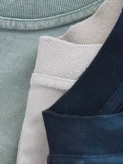 Grey Tie Dye/Green/Stone Regular Fit Heavyweight T-Shirts 3 Pack - Image 6 of 11