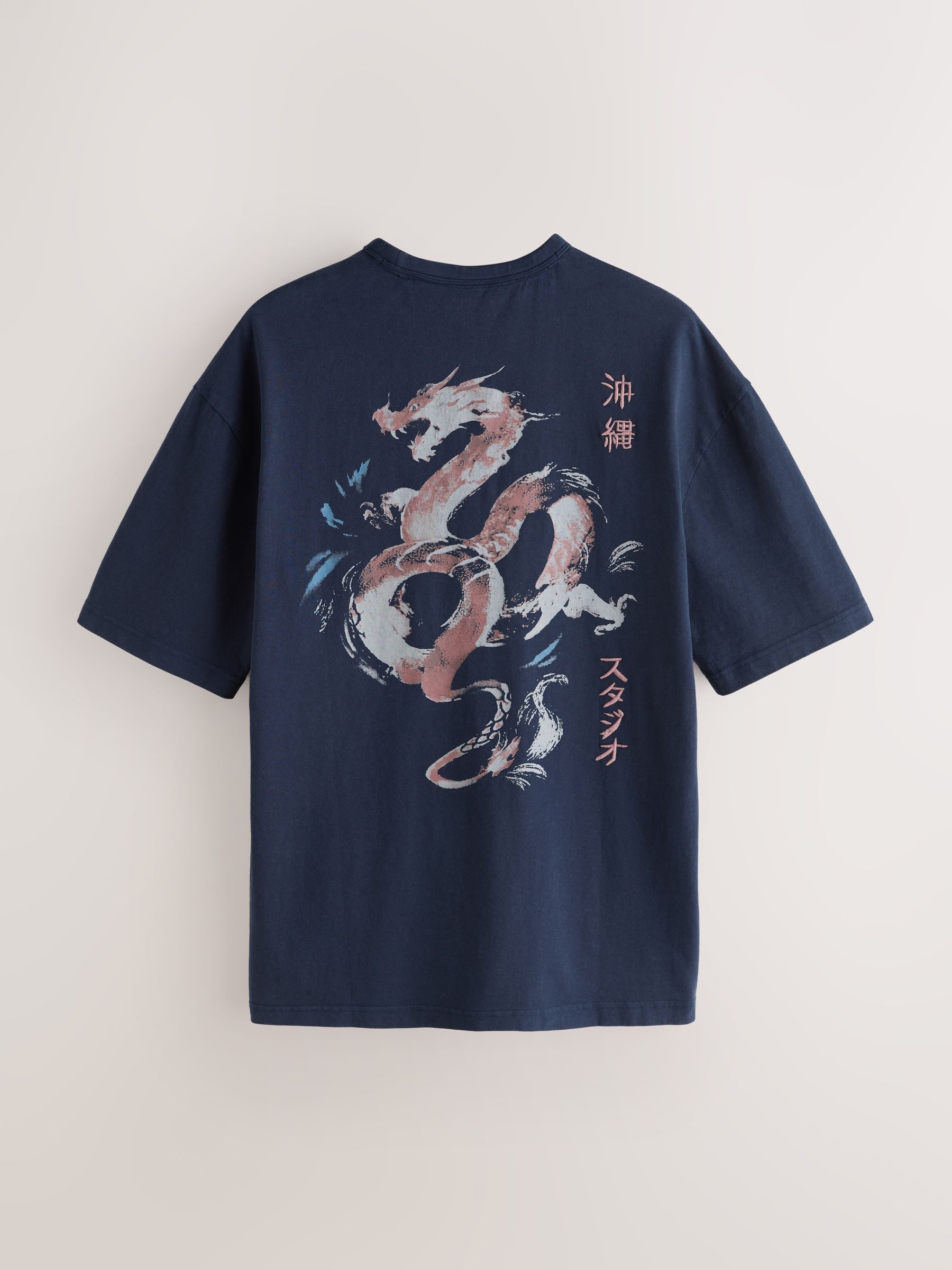 Buy Indigo Japan Relaxed Fit Graphic Print Heavy Weight T-Shirt