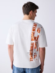 White text Relaxed Fit Graphic Print Heavy Weight T-Shirt - Image 1 of 10