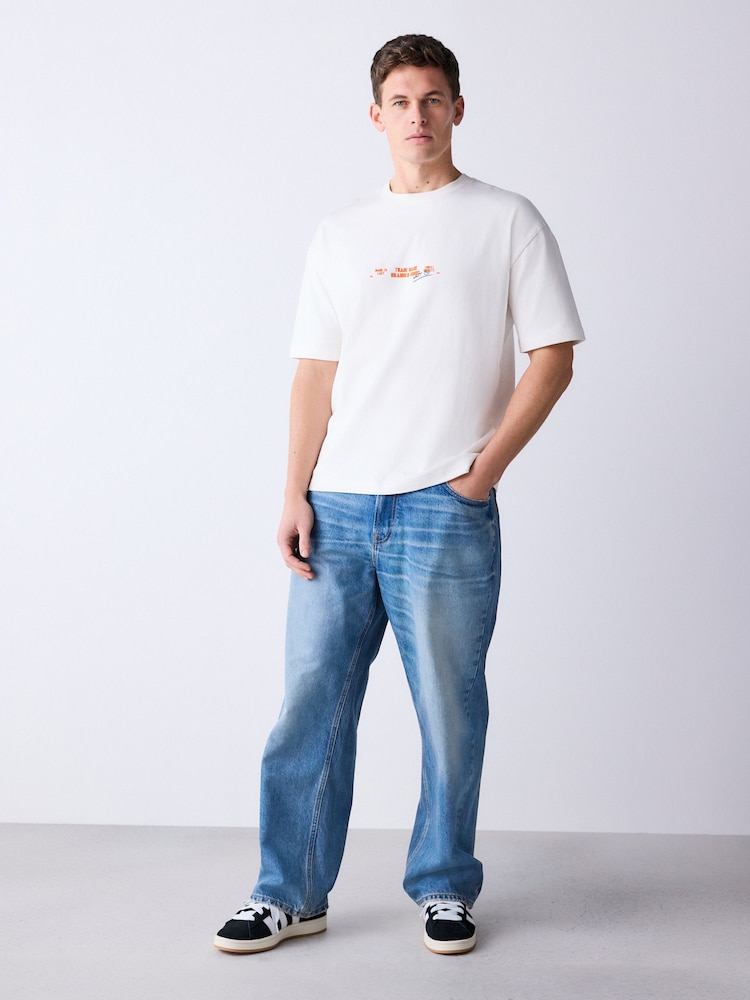 White text Relaxed Fit Graphic Print Heavy Weight T-Shirt - Image 2 of 10