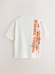 White text Relaxed Fit Graphic Print Heavy Weight T-Shirt - Image 7 of 10