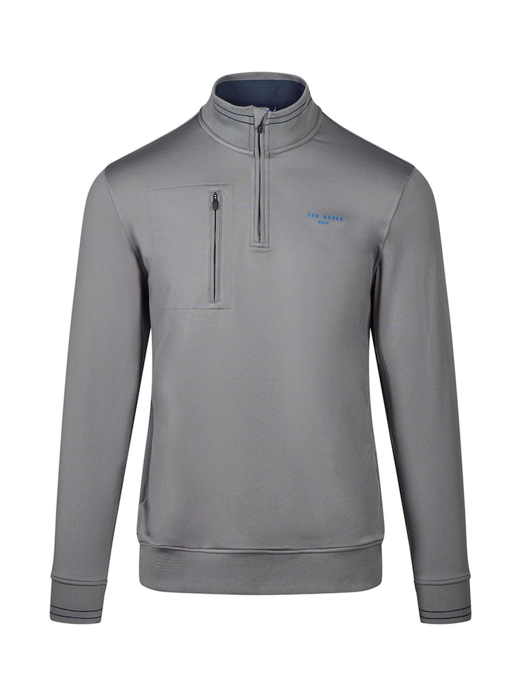 Ted Baker Grey Men's Acee Half Zip Golf Mid Layer - Image 1 of 4
