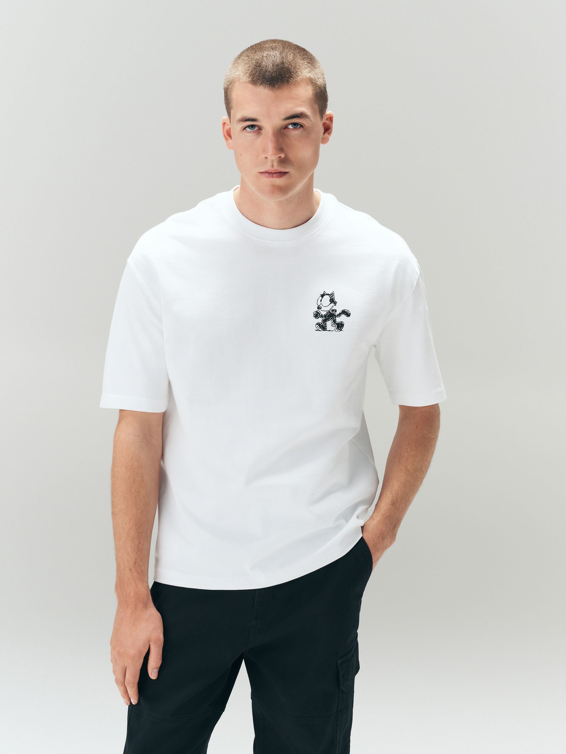 Buy White Felix The Cat T-Shirt from Next India
