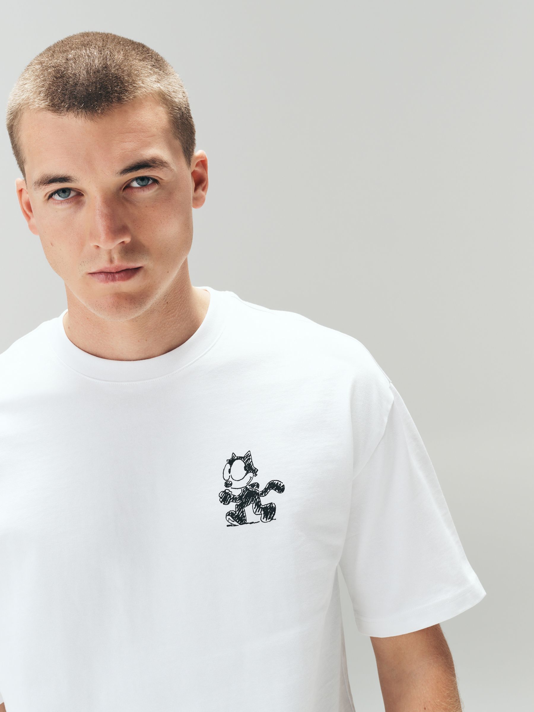 Buy White Felix The Cat T-Shirt from Next India