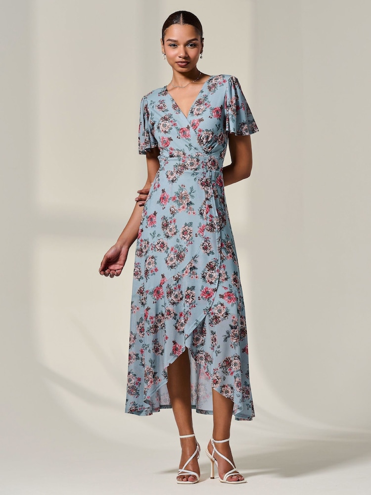 Vestido longo Jolie Moi com babados em malha e bainha - Imagem 1 de 6