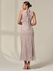 Jolie Moi Pink Sleeveless Chiffon Halterneck Midaxi Dress - Image 2 of 6