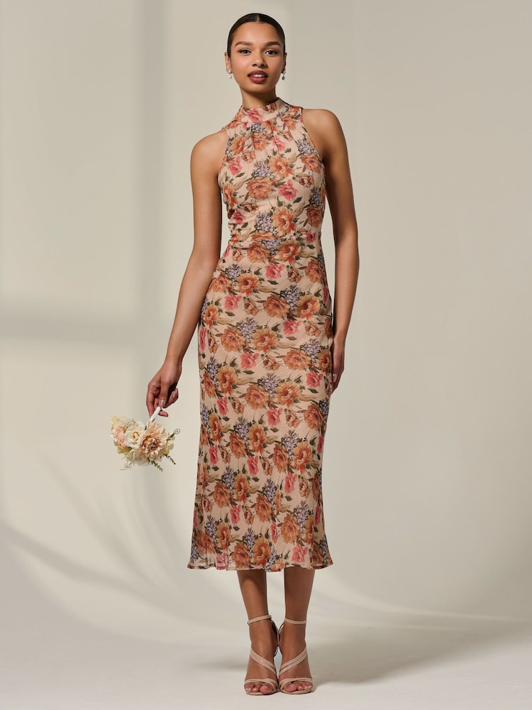 Buy Jolie Moi Natural Chiffon Halterneck Printed Midaxi Dress from Next Ireland Buy Jolie Moi Natural Chiffon Halterneck Printed Midaxi Dress from Next Ireland