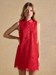 Joules Taylor Cayenne Broderie Shift Dress - Image 1 of 7