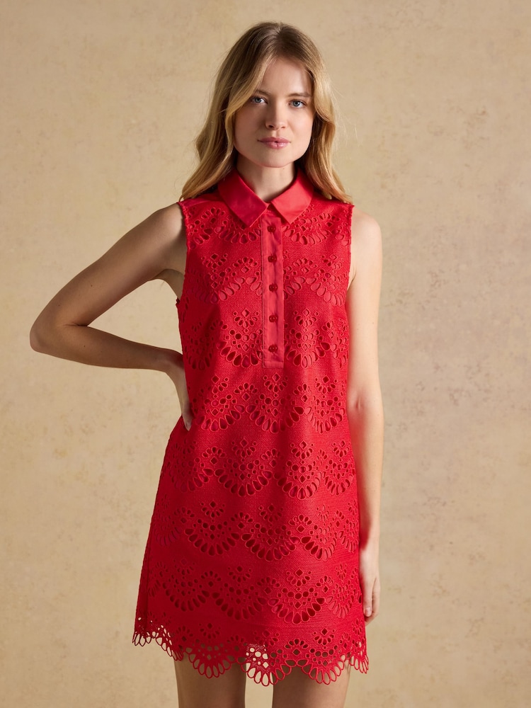 Joules Taylor Cayenne Broderie Shift Dress - Image 1 of 7
