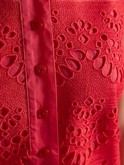 Joules Taylor Cayenne Broderie Shift Dress - Image 4 of 7