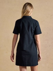 Joules Elizabeth Navy Short Sleeve Jaquard Dress - Image 2 of 6