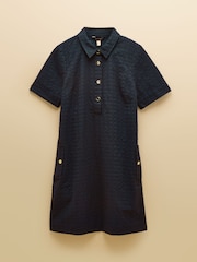 Joules Elizabeth Navy Short Sleeve Jaquard Dress - Image 6 of 6