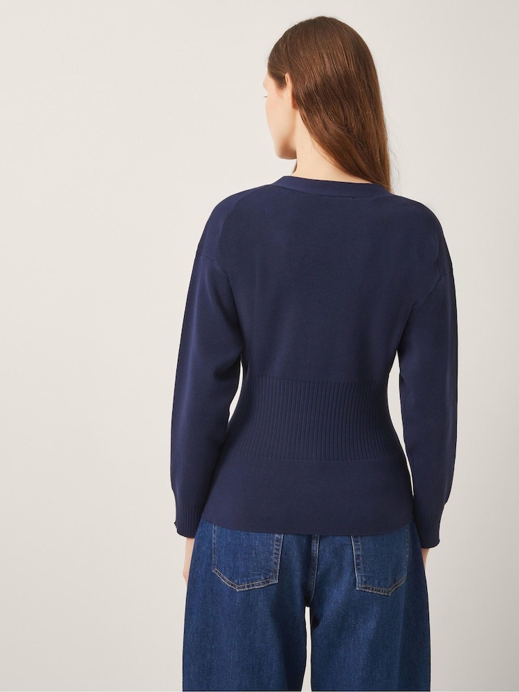 Monsoon Blue Suzy Fitted V-Neck Cardigan - Image 2 of 4