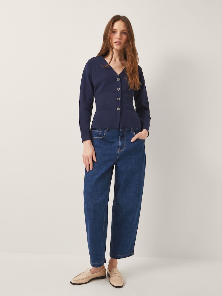 Monsoon Blue Suzy Fitted V-Neck Cardigan - Image 4 of 4