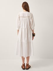 Monsoon Natural Tillie Cutwork Tiered Midi Dress - Image 2 of 4