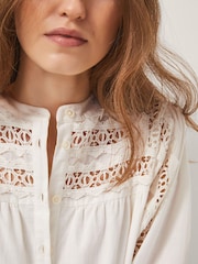 Monsoon Natural Tillie Cutwork Tiered Midi Dress - Image 4 of 4