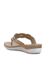 Pavers Gold Cushioned Toe Post Sandals - Image 3 of 5