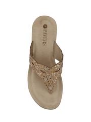 Pavers Gold Cushioned Toe Post Sandals - Image 4 of 5