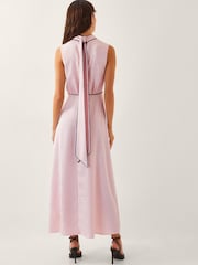 Monsoon Pink Maeve Sleeveless Satin Midi Dress - Image 3 of 4