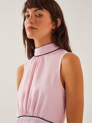 Monsoon Pink Maeve Sleeveless Satin Midi Dress - Image 4 of 4